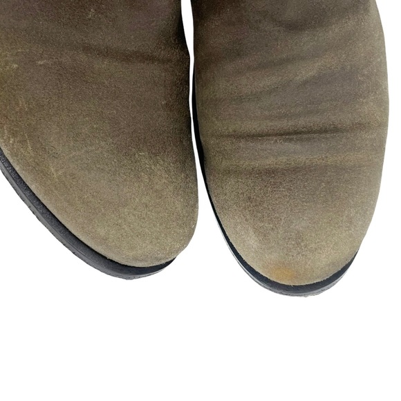 DIOR Strappy Brown Taupe Suede Leather Biker Short Boot 37.5 US 7.5 - Picture 9 of 10